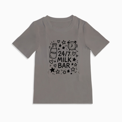 Breastfeeding T-Shirt for New Moms | 24/7 Milk Bar Funny Slogan