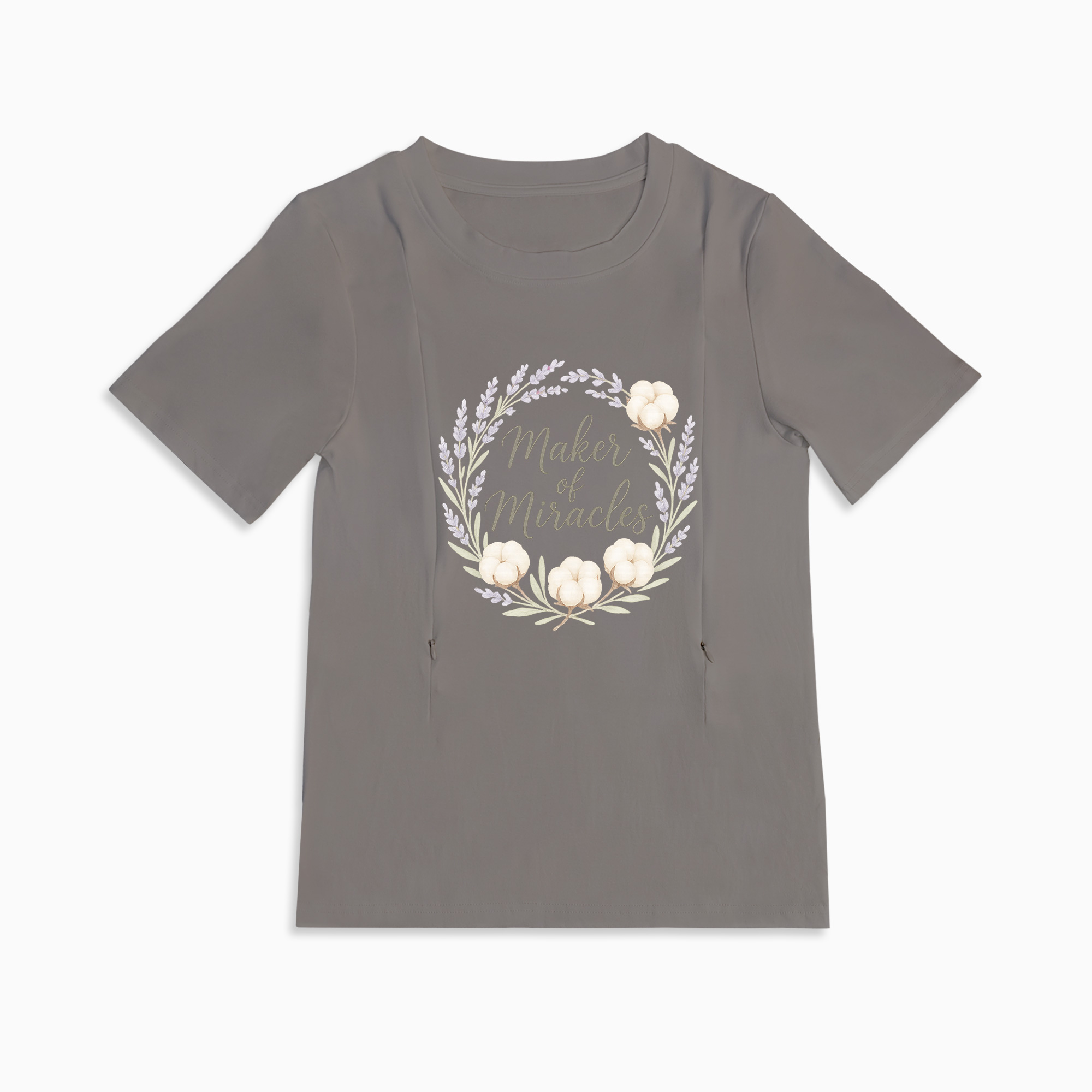 Totkeeps Nursing & Maternity Tee | Superpower Slogan | Side Zippers