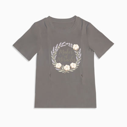 Totkeeps Nursing & Maternity Tee | Superpower Slogan | Side Zippers