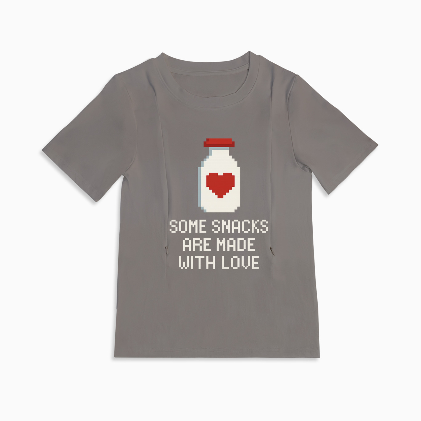 Discreet Breastfeeding Top | Side Zipper | "Snacks Made with Love"