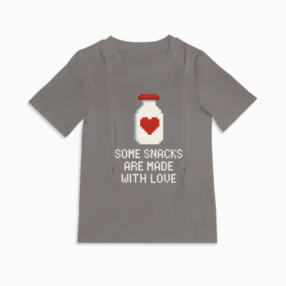 Discreet Breastfeeding Top | Side Zipper | "Snacks Made with Love"