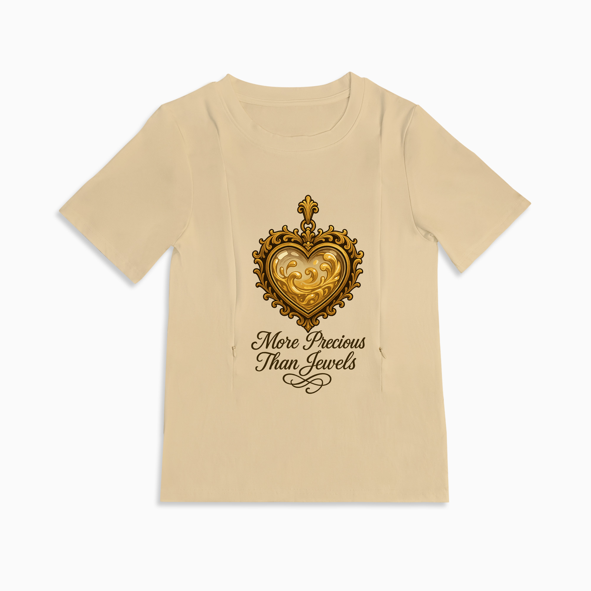 Cotton Breastfeeding T-Shirt | Liquid Gold Inside | Easy Zipper Access