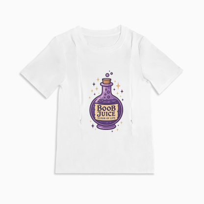 Nursing T-Shirt for Moms | Fun Boob Juice Graphic | Ultra-Soft Cotton