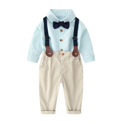 2pcs Baby Boy Long-Sleeve Shirt & Overalls Set