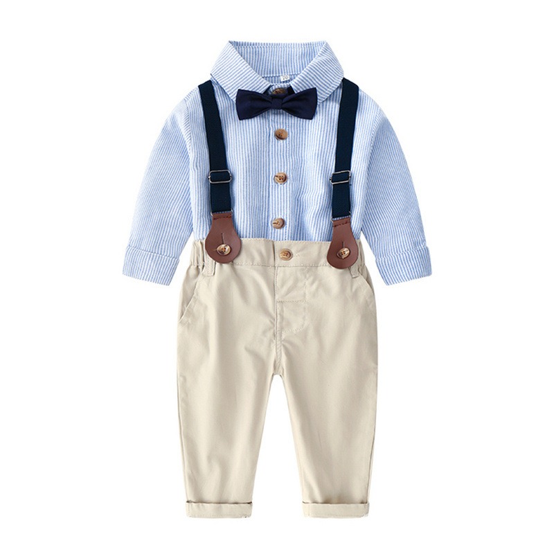 2pcs Baby Boy Long-Sleeve Shirt & Overalls Set