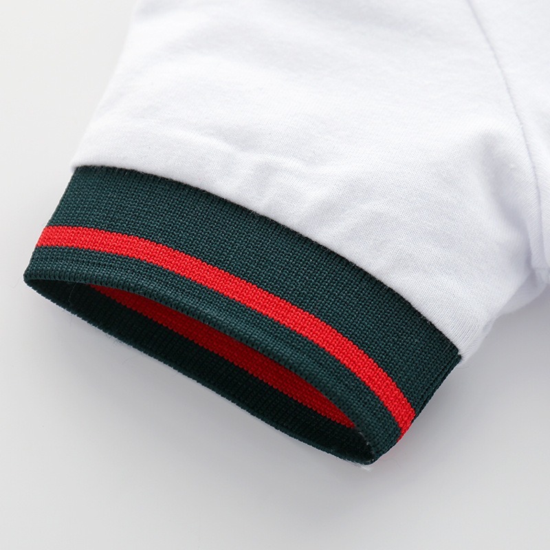 Baby Boy Polo Collar Knit Short-Sleeve Jumpsuits