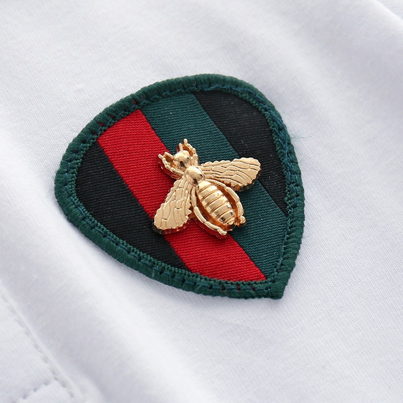 Baby Boy Polo Collar Knit Short-Sleeve Jumpsuits