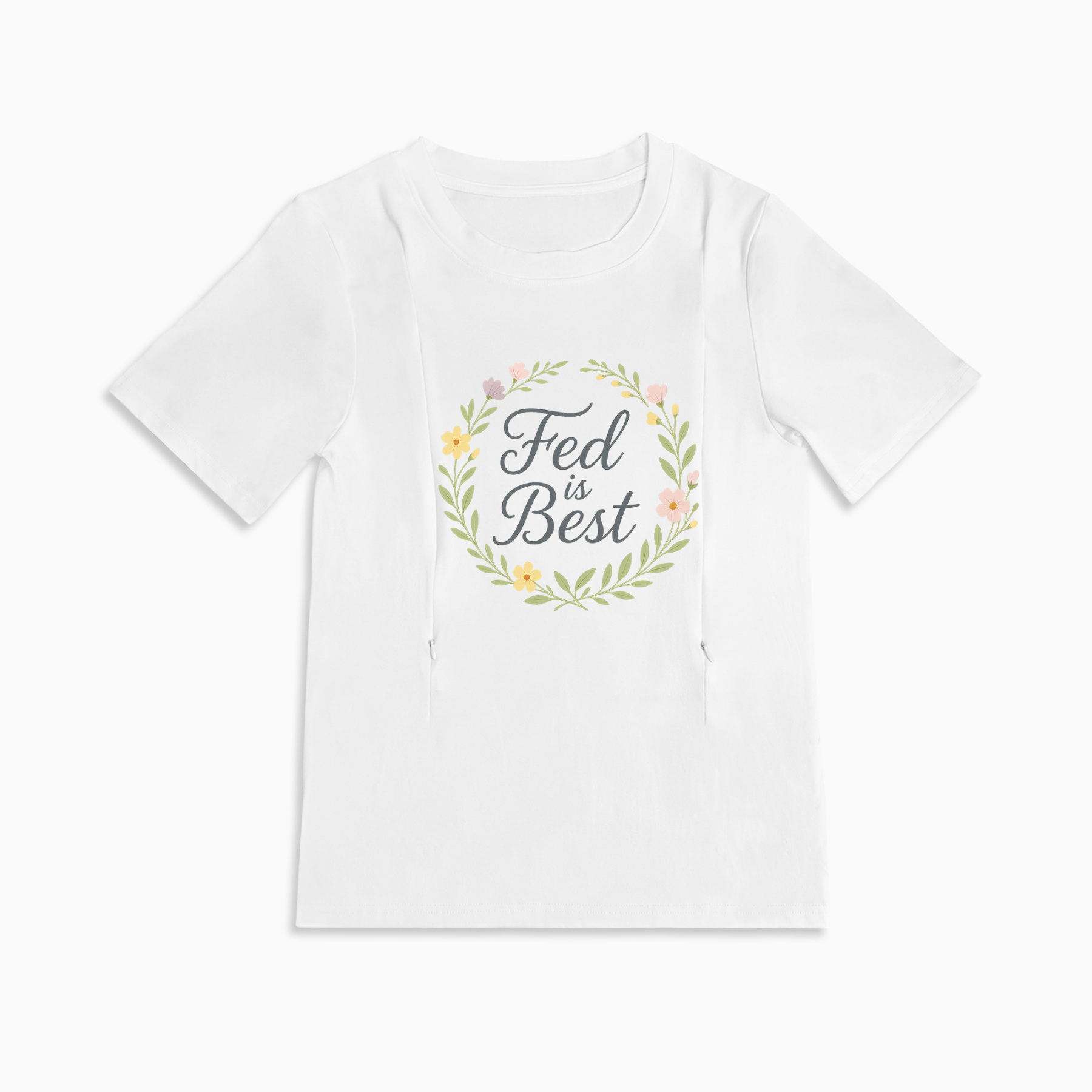 Totkeeps Fed Is Best Tee | Supportive Zipper Nursing Top