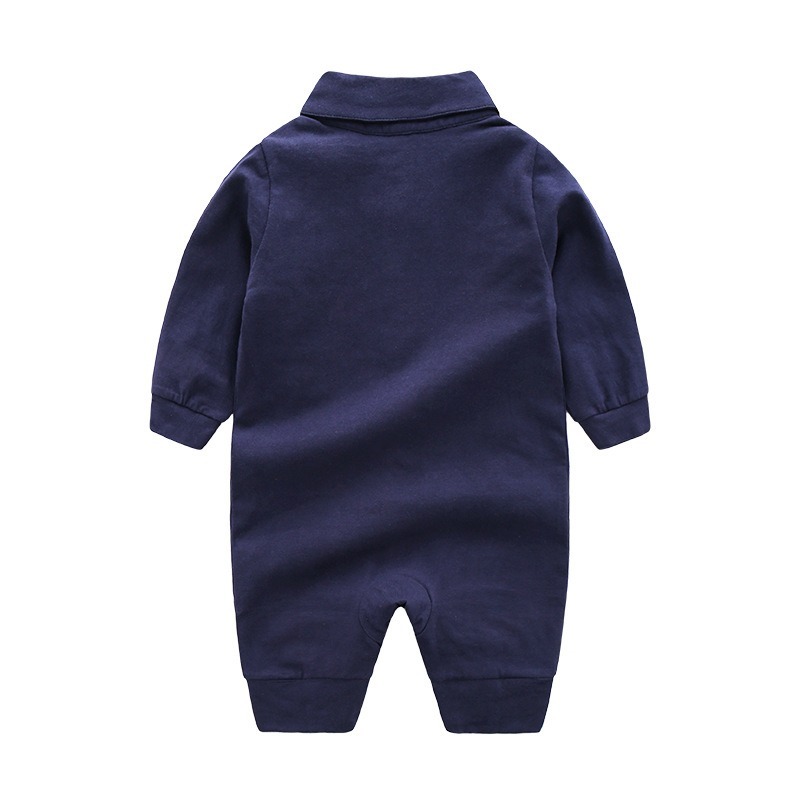 Baby Boy British Style Bow Tie Long-Sleeve Jumpsuits
