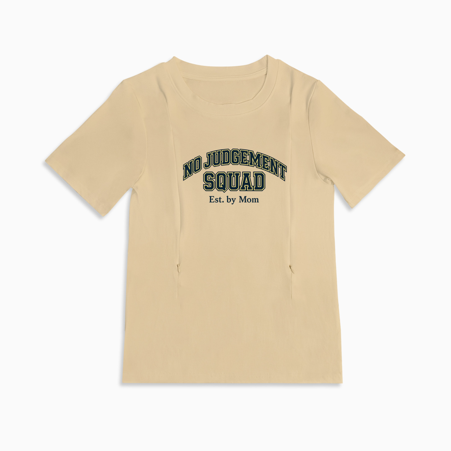 Side Zipper Breastfeeding Top | "No Judgement Zone" Mom Quote Shirt