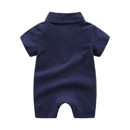 Baby Boy Knitted Short-Sleeve Gentleman Babysuits & Rompers