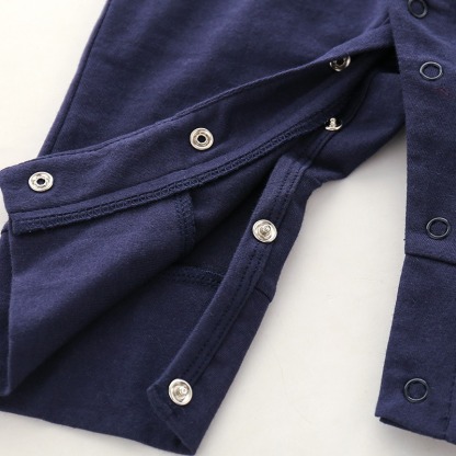 Baby Boy British Style Bow Tie Long-Sleeve Jumpsuits