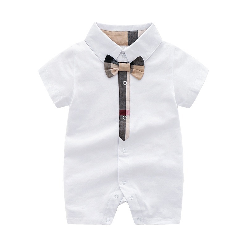 Baby Boy Knitted Short-Sleeve Gentleman Babysuits & Rompers