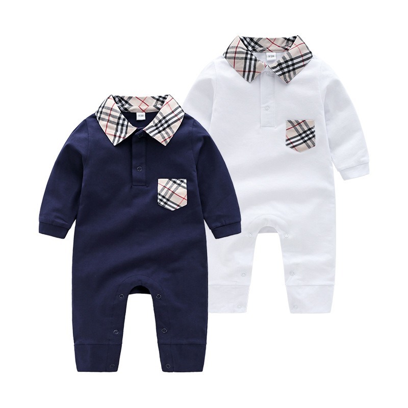 Baby Boy Spring/Fall Long-Sleeve Lapel Jumpsuits