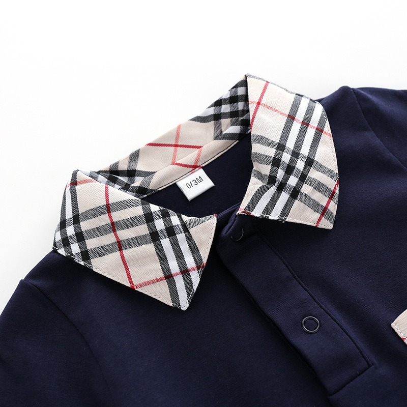 Baby Boy Spring/Fall Long-Sleeve Lapel Jumpsuits