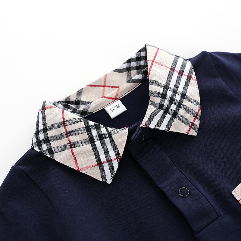 Baby Boy Spring/Fall Long-Sleeve Lapel Jumpsuits