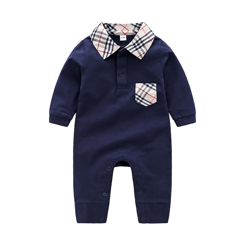 Baby Boy Spring/Fall Long-Sleeve Lapel Jumpsuits