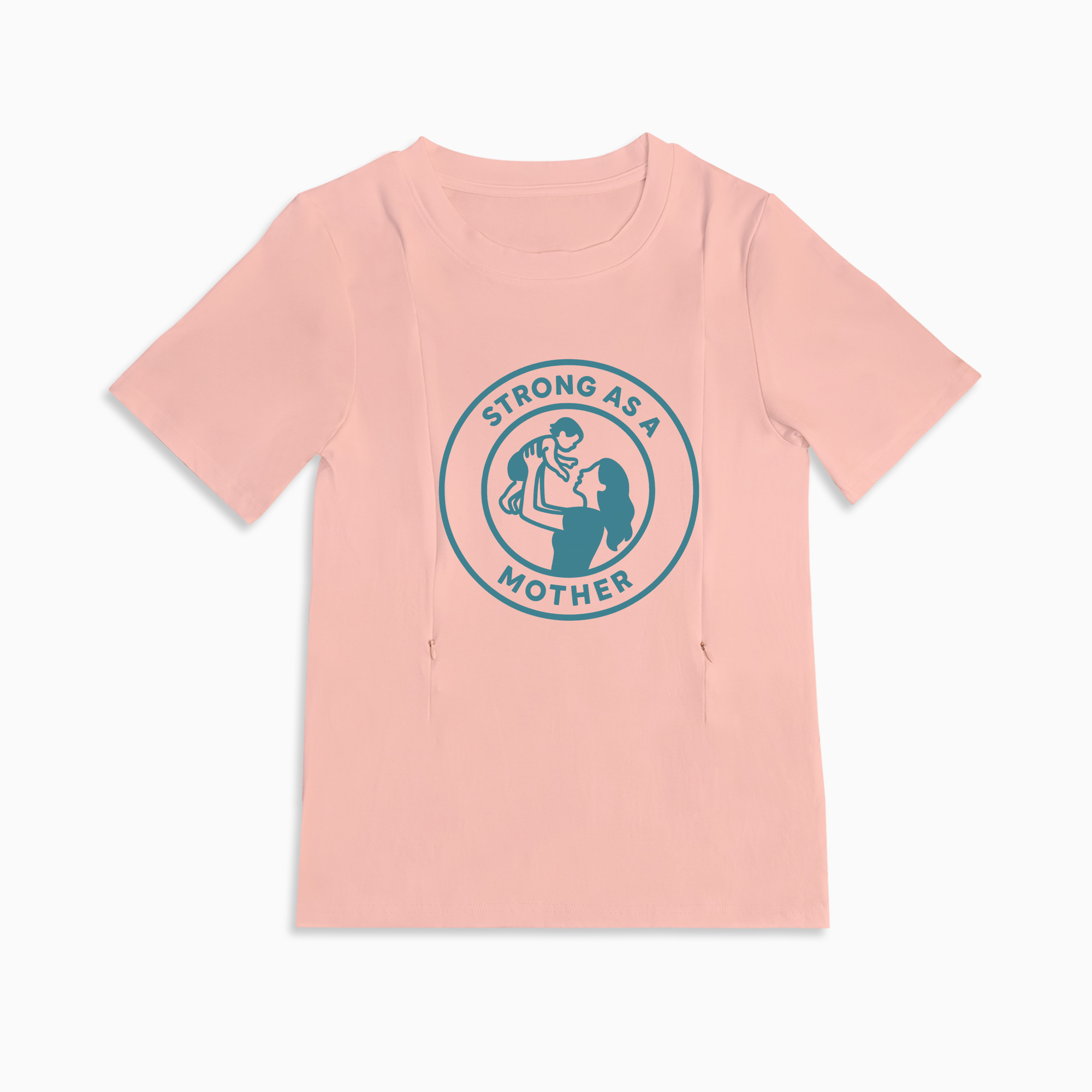 Soft Cotton Strong as a Mother Tee | Discreet Zippers for Nursing