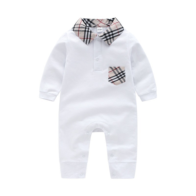 Baby Boy Spring/Fall Long-Sleeve Lapel Jumpsuits
