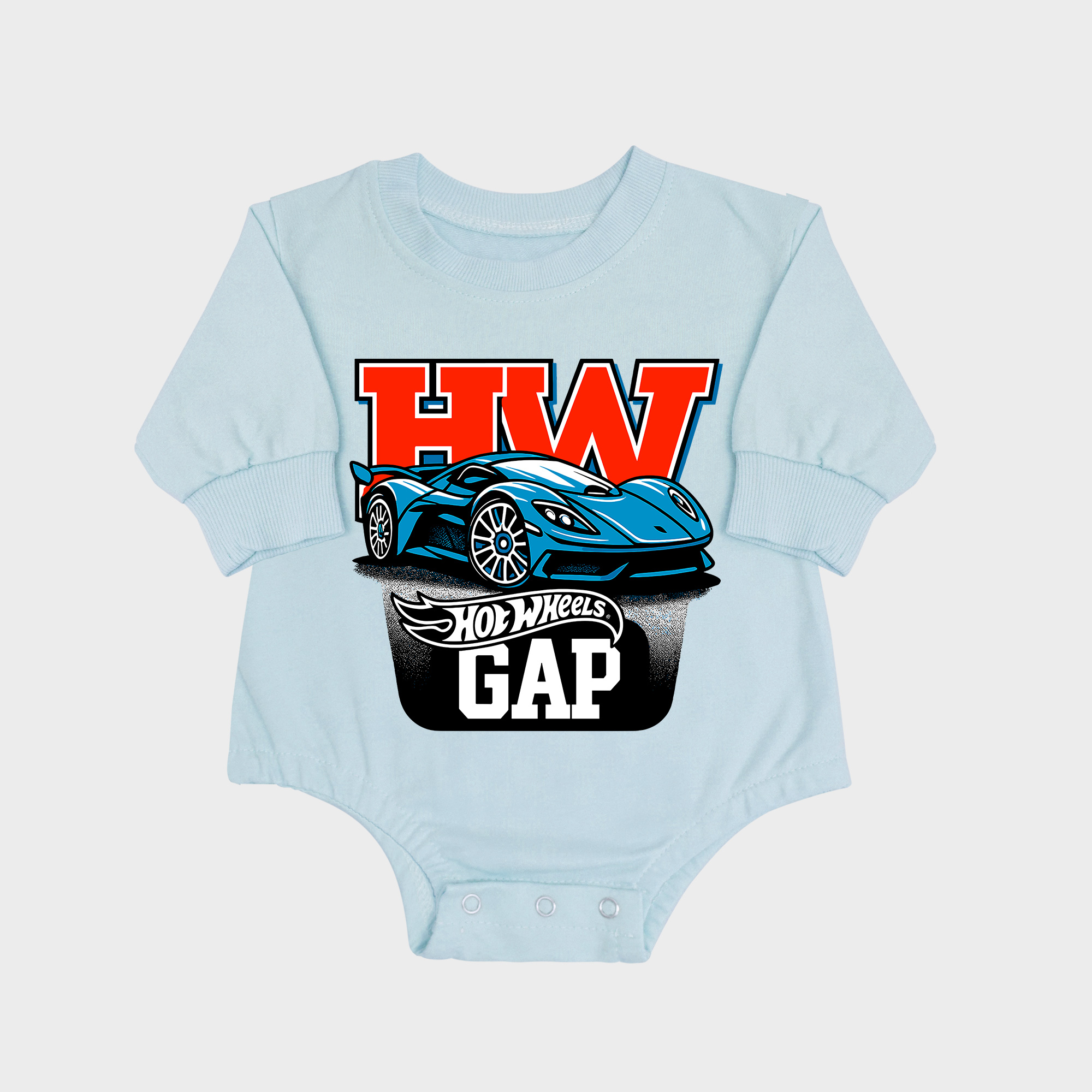 HW Long-sleeved Triangle Onesies Aqua baby romper