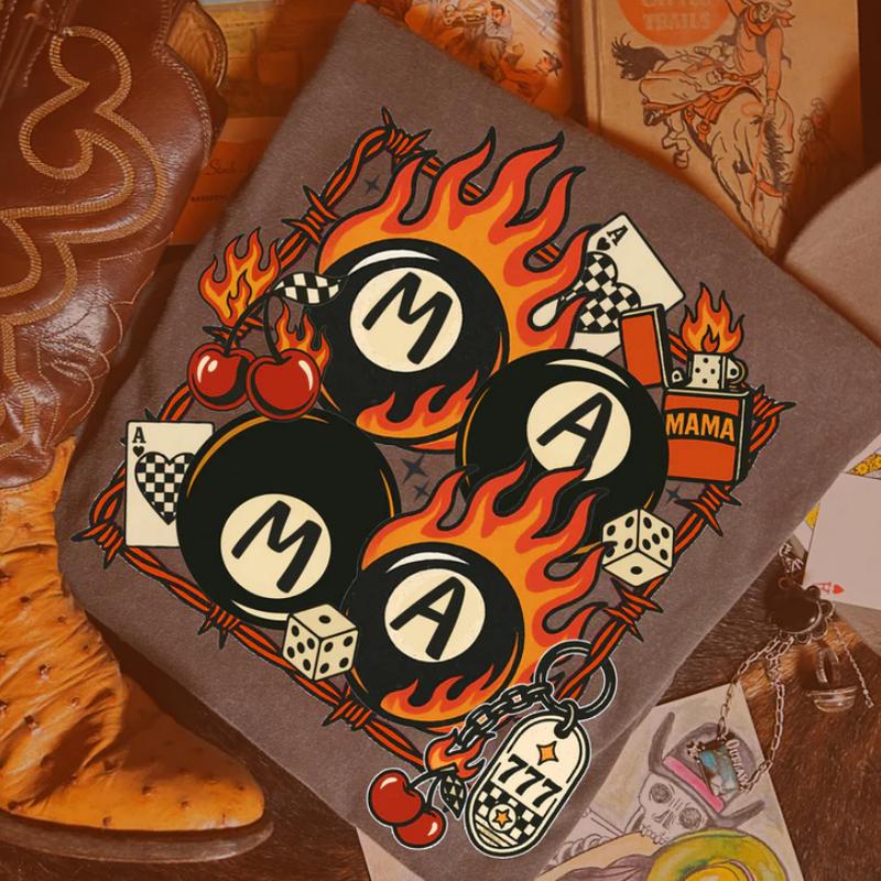 Flamin Mama Vintage Shirt, vintage western graphic tees, western outfits women, women's graphic tees, western clothing, cowgirl outfits stuff, country concert outfits, western tops stuff clothes Casual Comfort