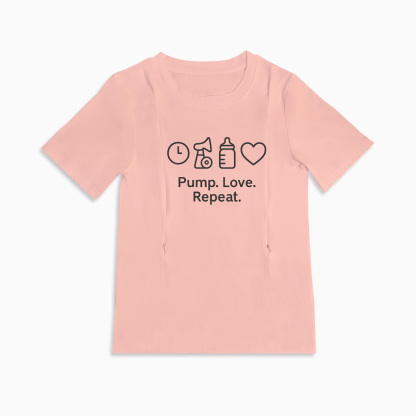 Cotton Nursing Tee | "Pump Like a Mother" Slogan | by Totkeeps