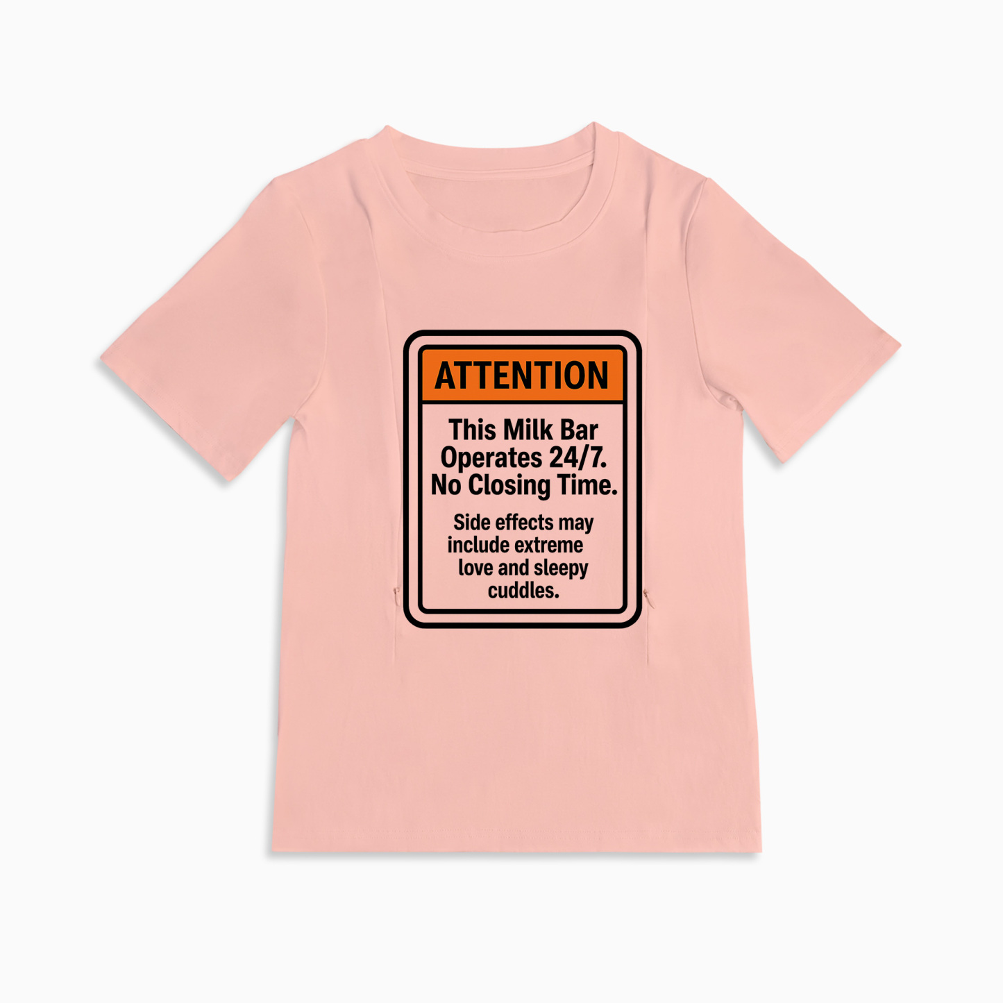Cotton Breastfeeding Tee | 24/7 Milk Bar Slogan | Postpartum Wear