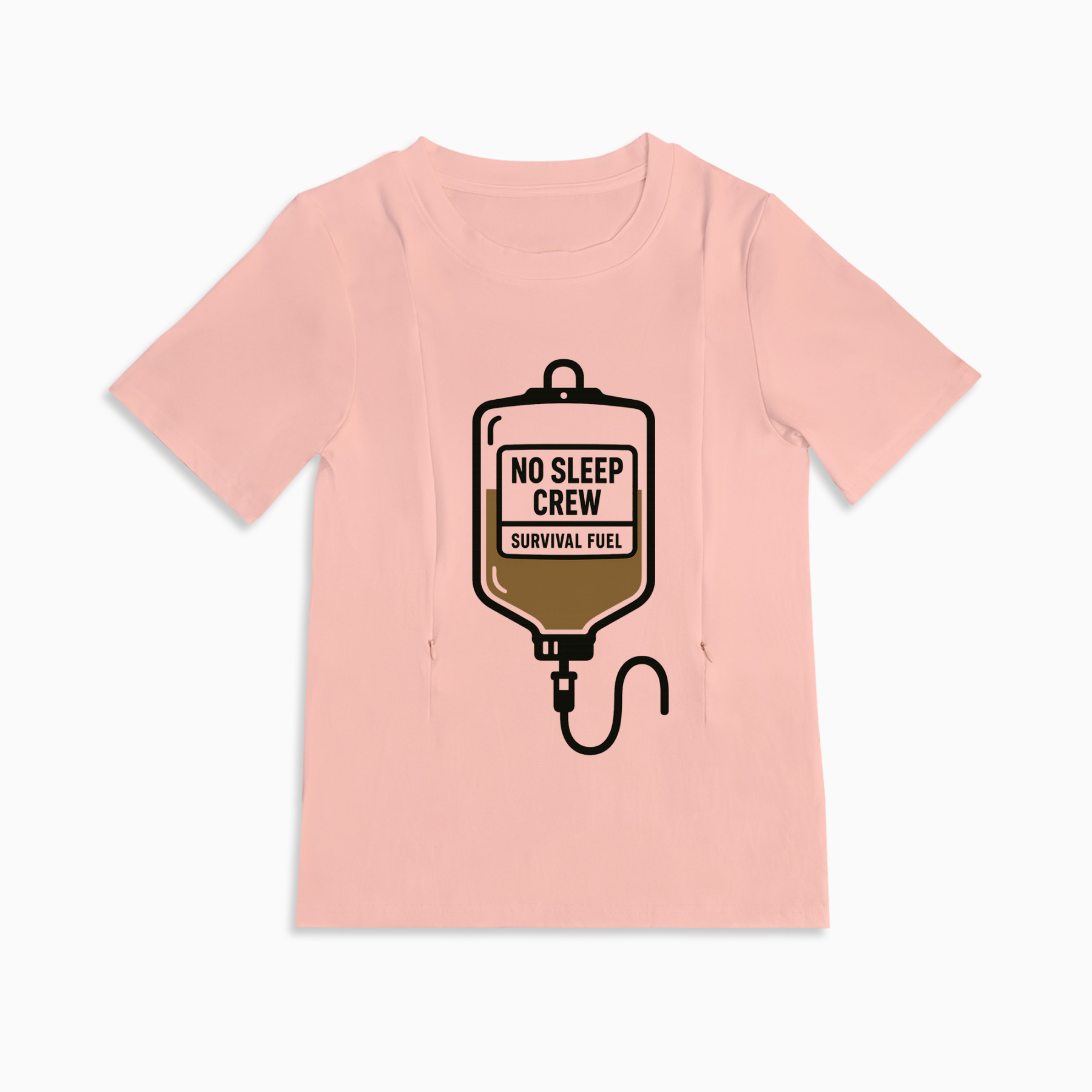 Funny New Mom Nursing Shirt | No Sleep Crew | Easy Zipper Access