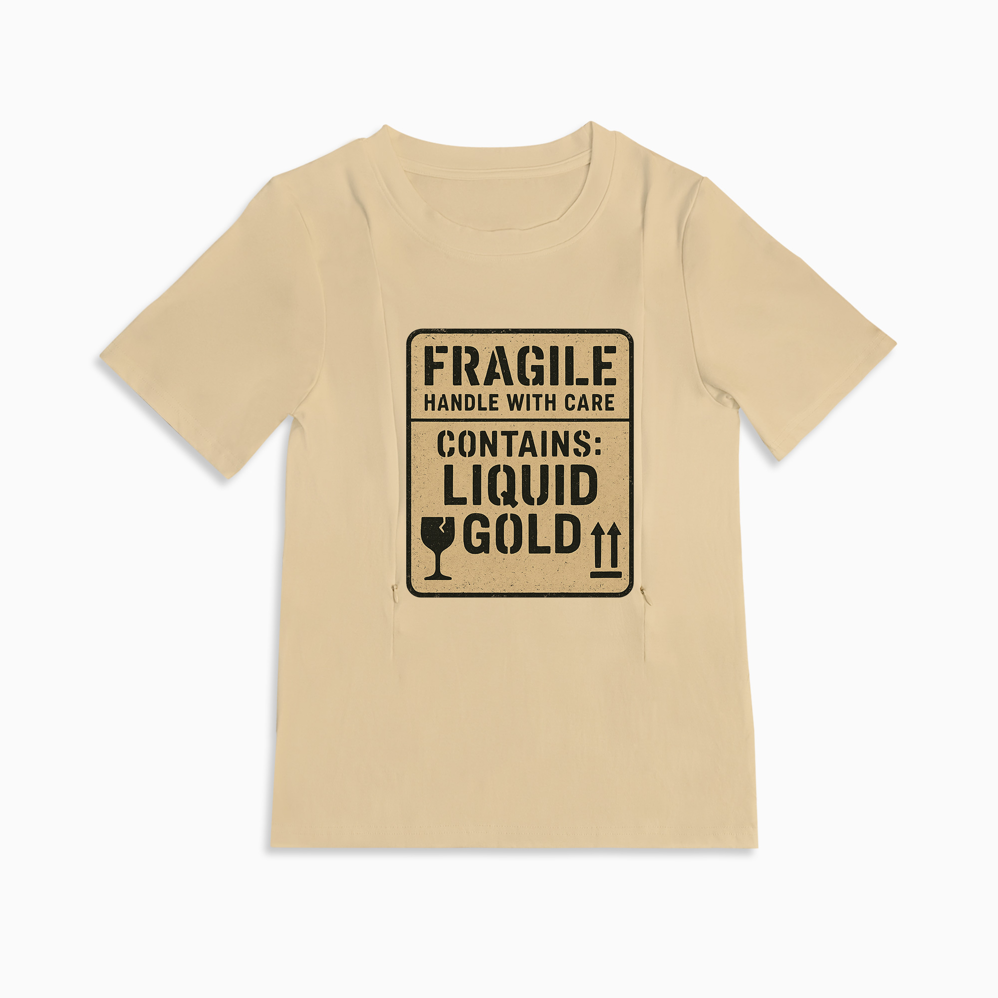 Zipper Nursing Shirt - Liquid Gold Inside | Funny & Functional Breastfeeding Top
