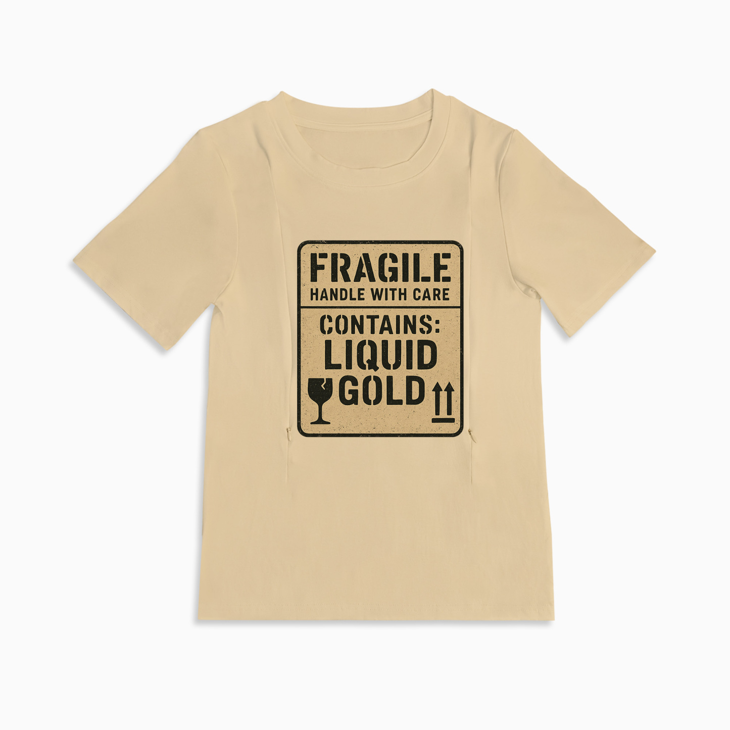 Zipper Nursing Shirt - Liquid Gold Inside | Funny & Functional Breastfeeding Top