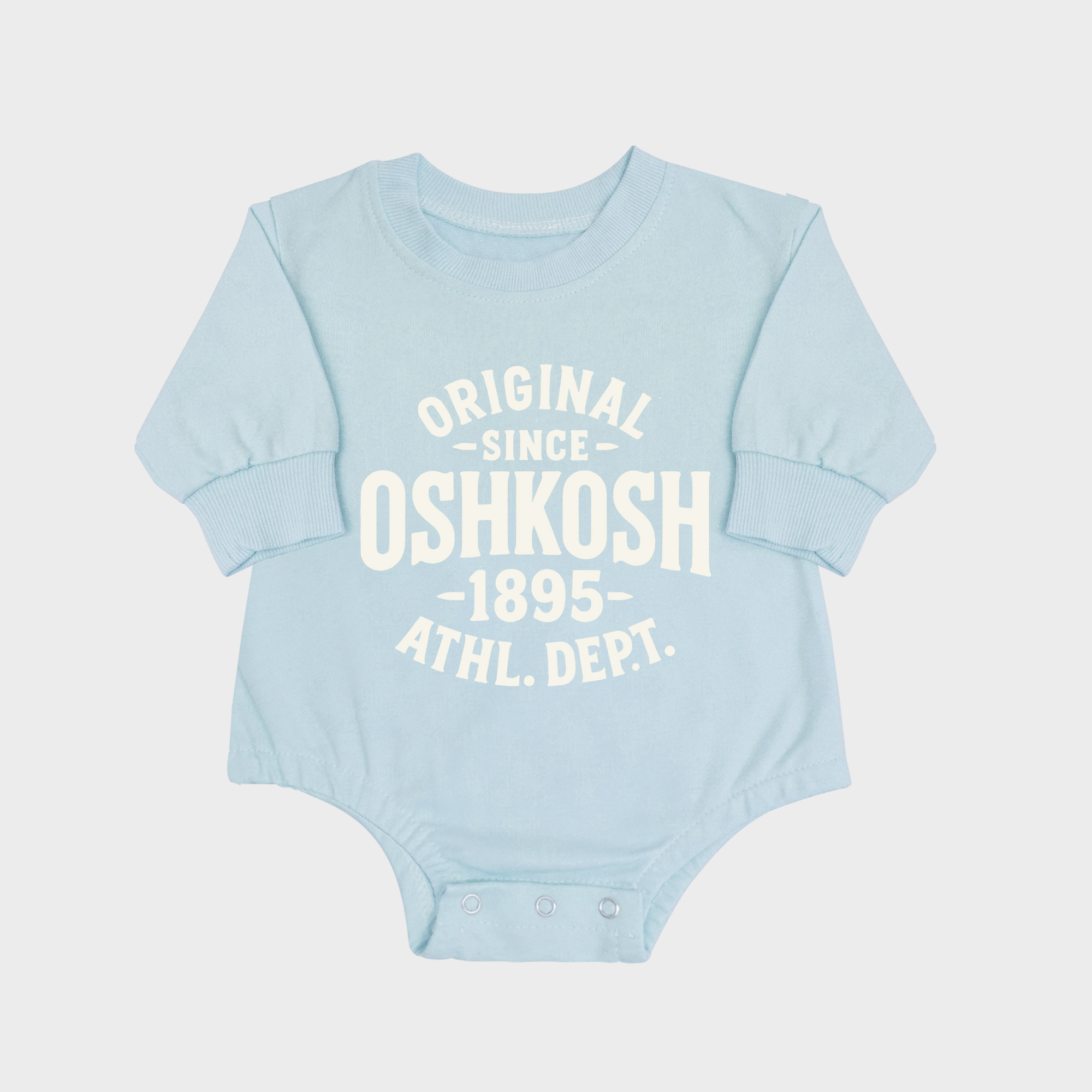 Jersey OshKosh Long-sleeved Triangle Onesies Aqua baby romper