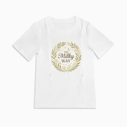 Comfortable Nursing Shirt with Zipper | "The Milky Way" Slogan