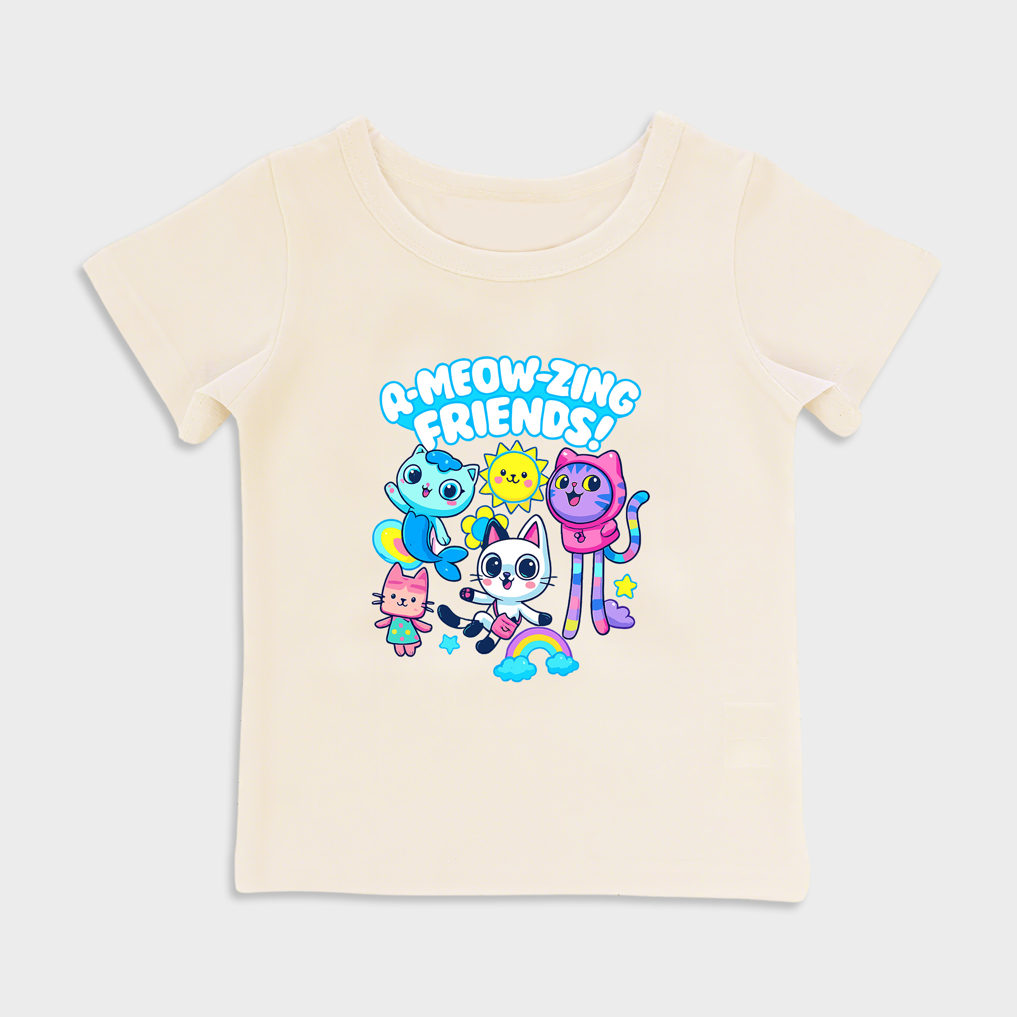 A Meow Zing design Baby shirt in Beige
