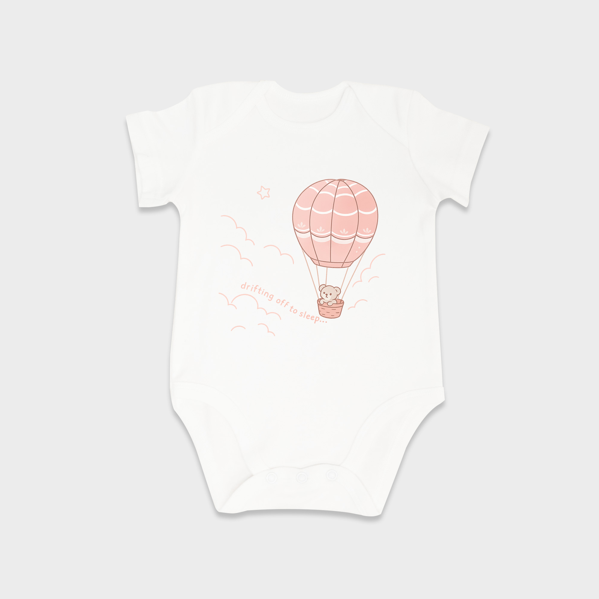 Air Balloon baby onesies in White
