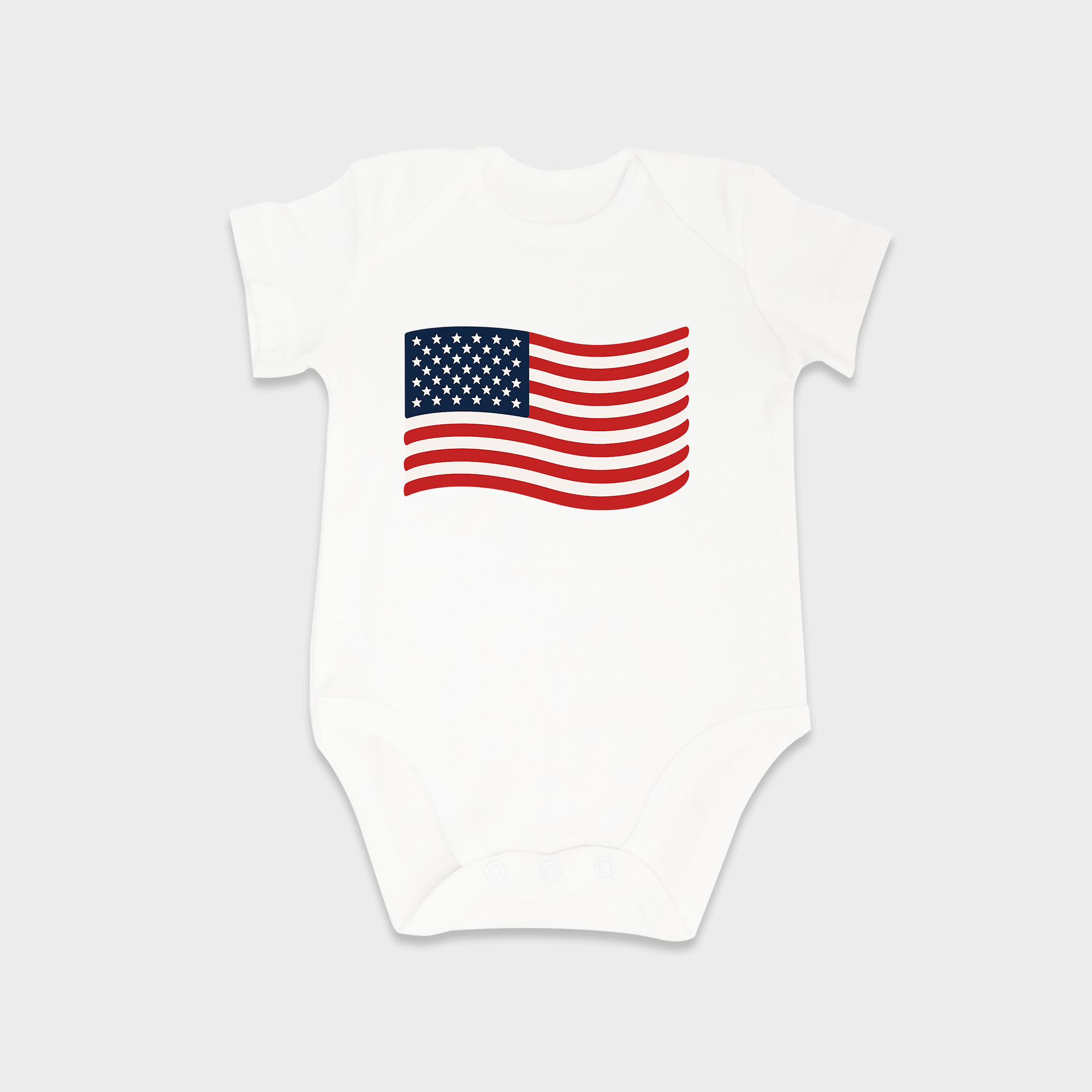 American Flag baby onesies in White