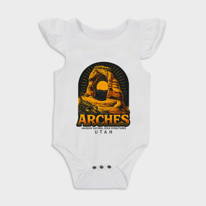 Baby romper - Arches Ruffled Triangle Romper White