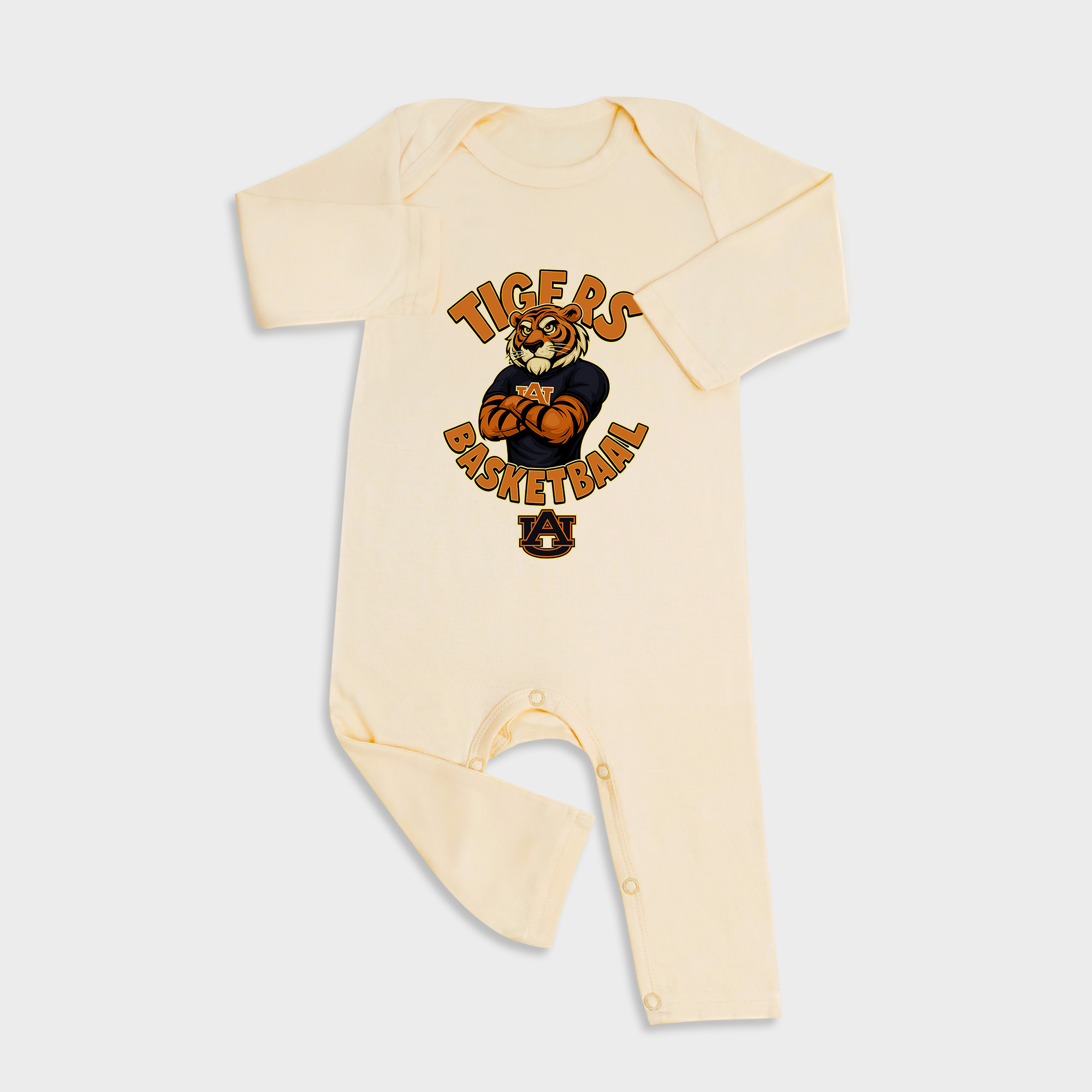 Auburn Tigers Basketball Long Sleeve &Long Leg Jumpsuit Light Yellow