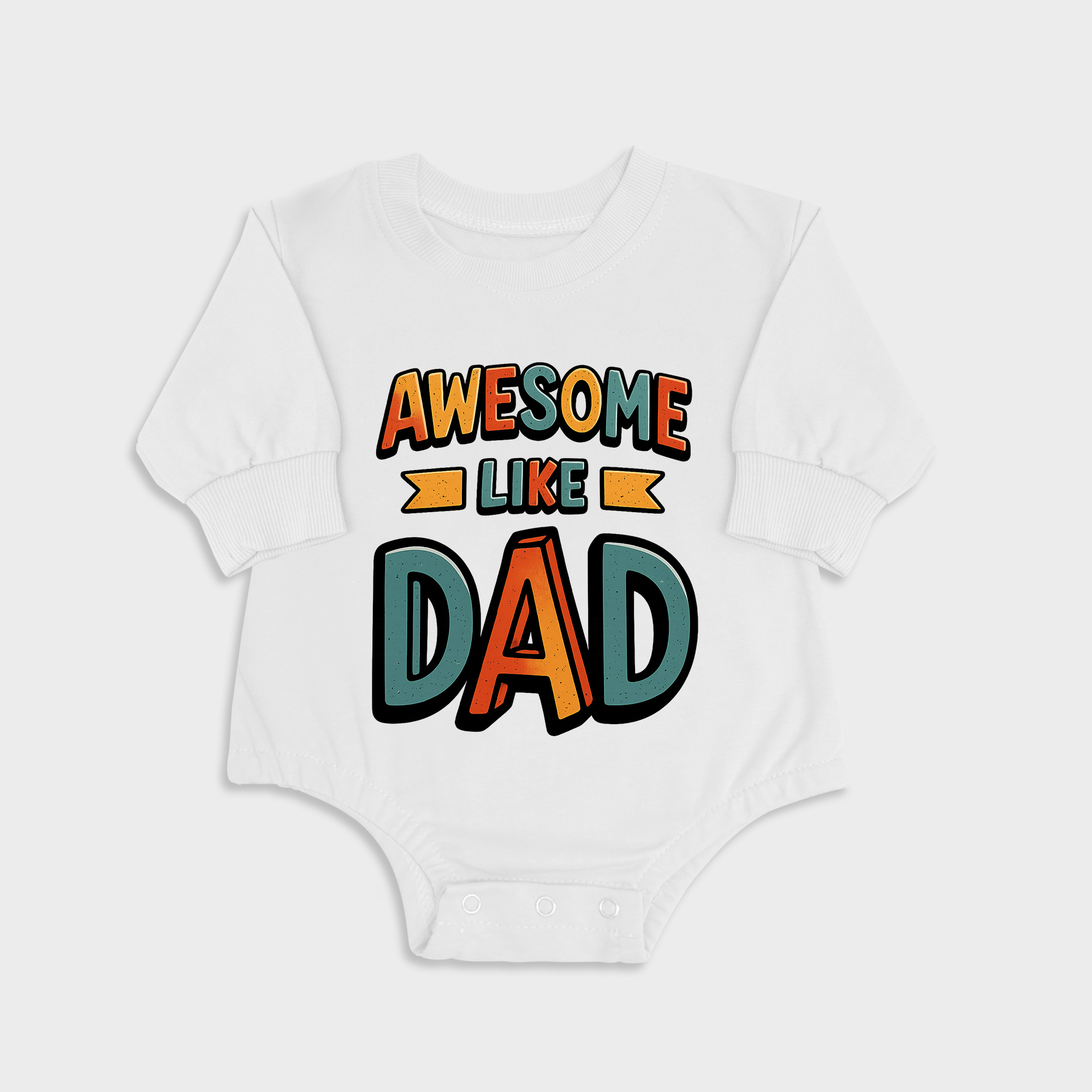 Awesome Like Dad White long-sleeved triangle baby onesies