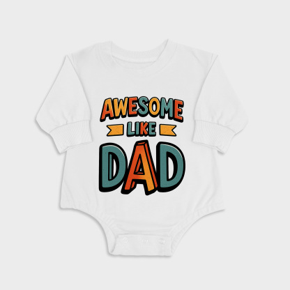 Awesome Like Dad White long-sleeved triangle baby onesies