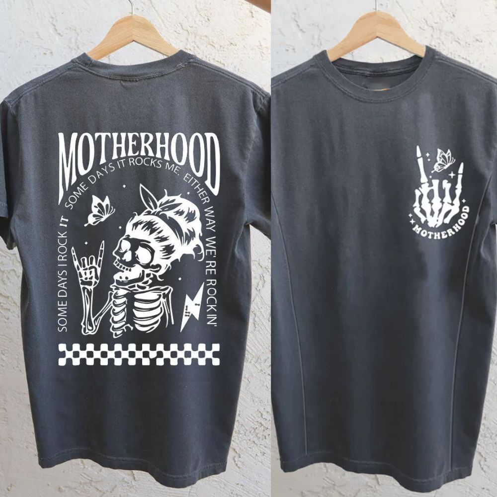 Mom Breastfeeding Nursing T-Shirt - Motherhood Sometimes I Rock It Sometimes It Rocks Me