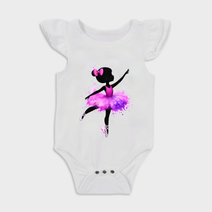 Ballerina Ruffled Triangle Onesies in White Baby onesies