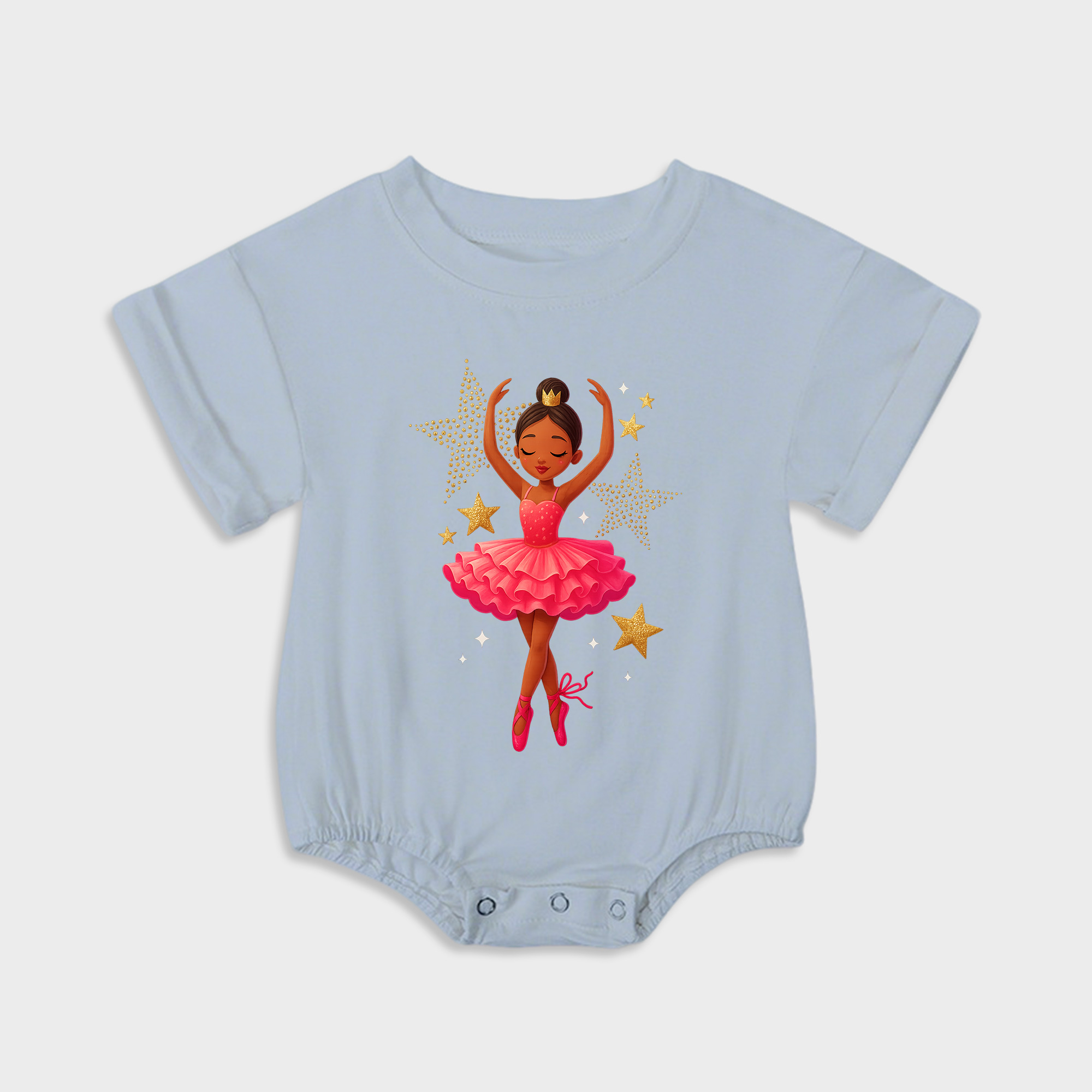 baby onesies - ballerina short-sleeved triangle onesies light steel blue