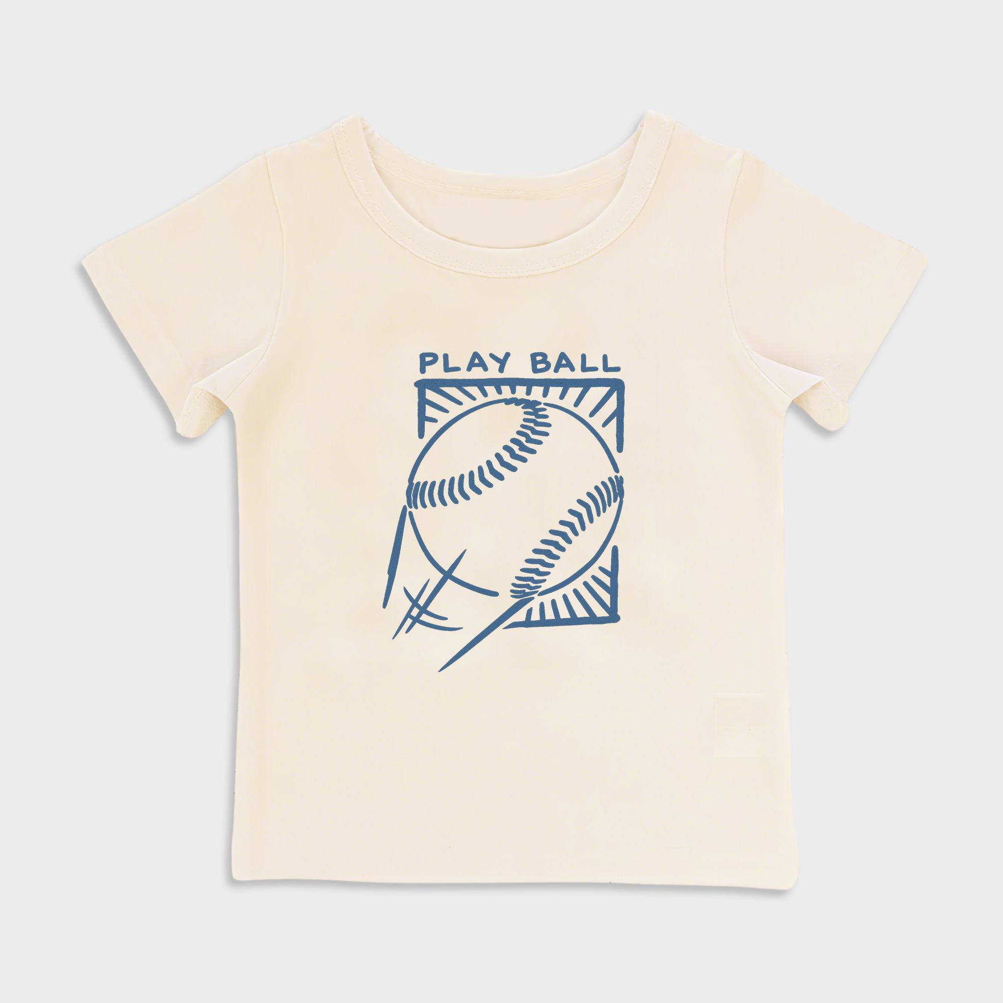 baby shirts Baseball-Print-Kids' T-Shirt, Toddler Top Beige