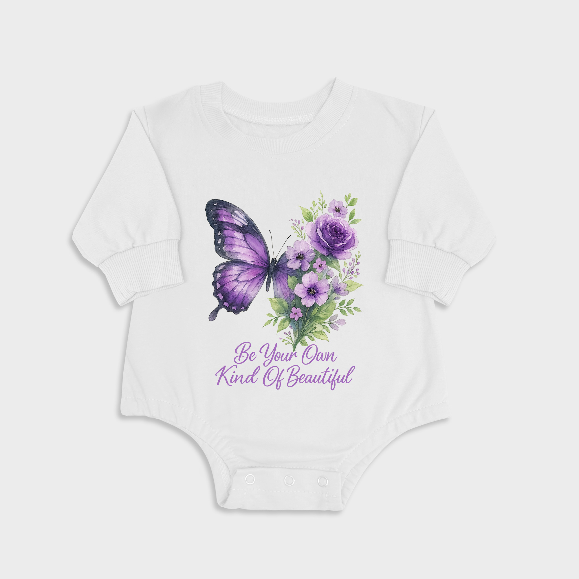 Be Your Own Kind Of Beautiful White long-sleeved triangle baby onesies