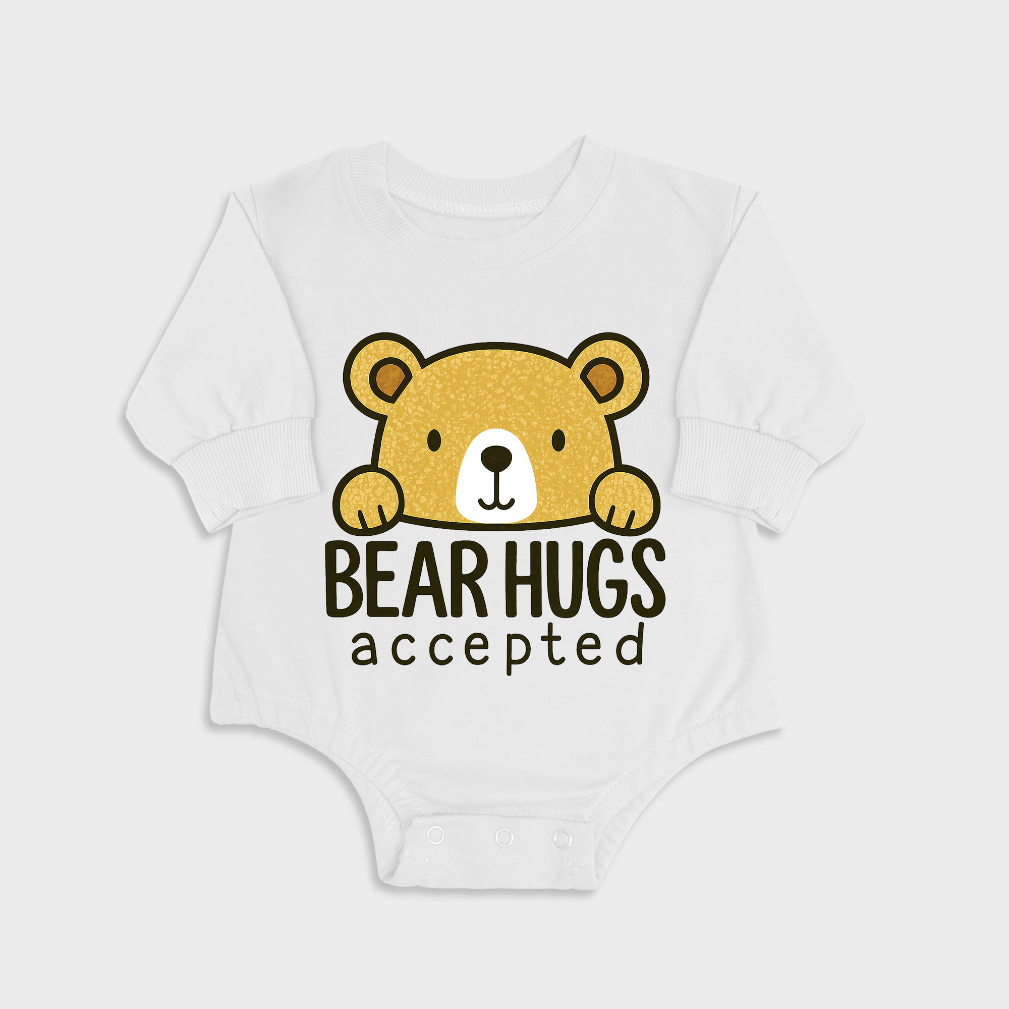 Bear Hugs White long-sleeved triangle baby onesies