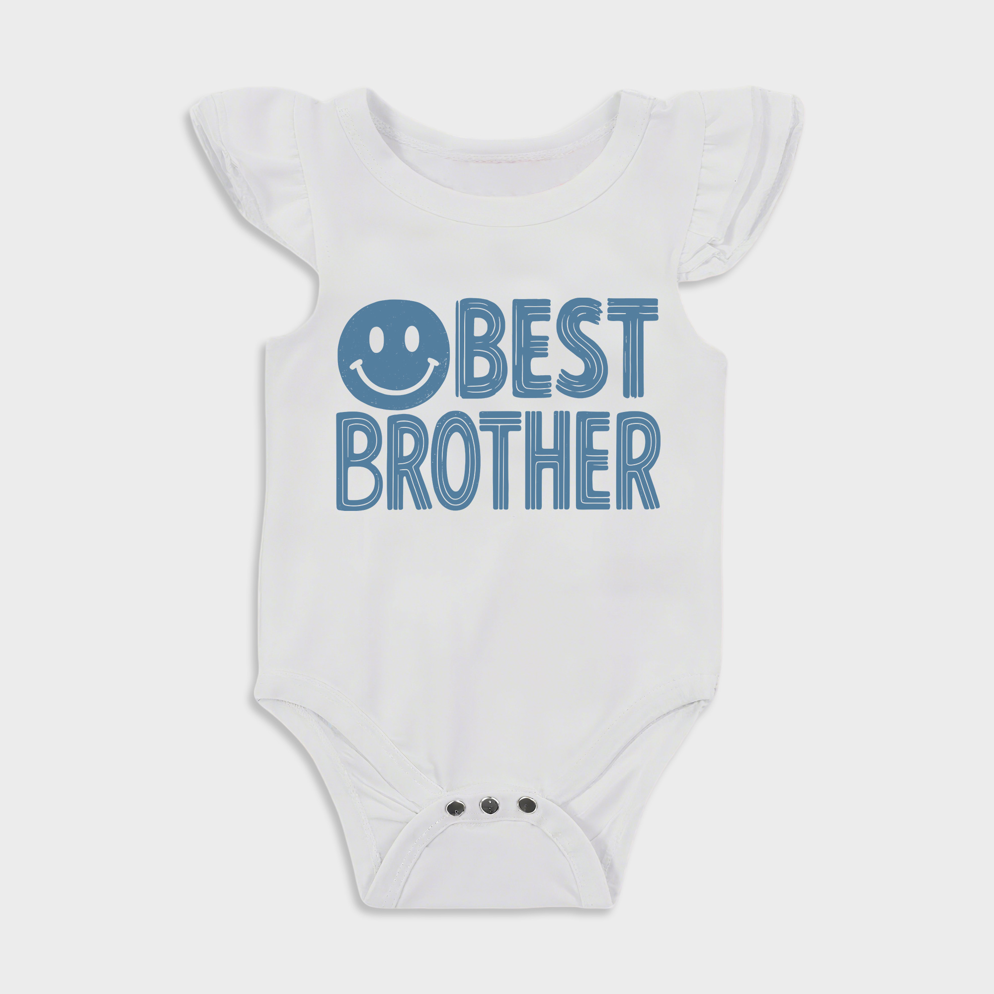 Baby romper - Best Brother Ruffled Triangle Romper White
