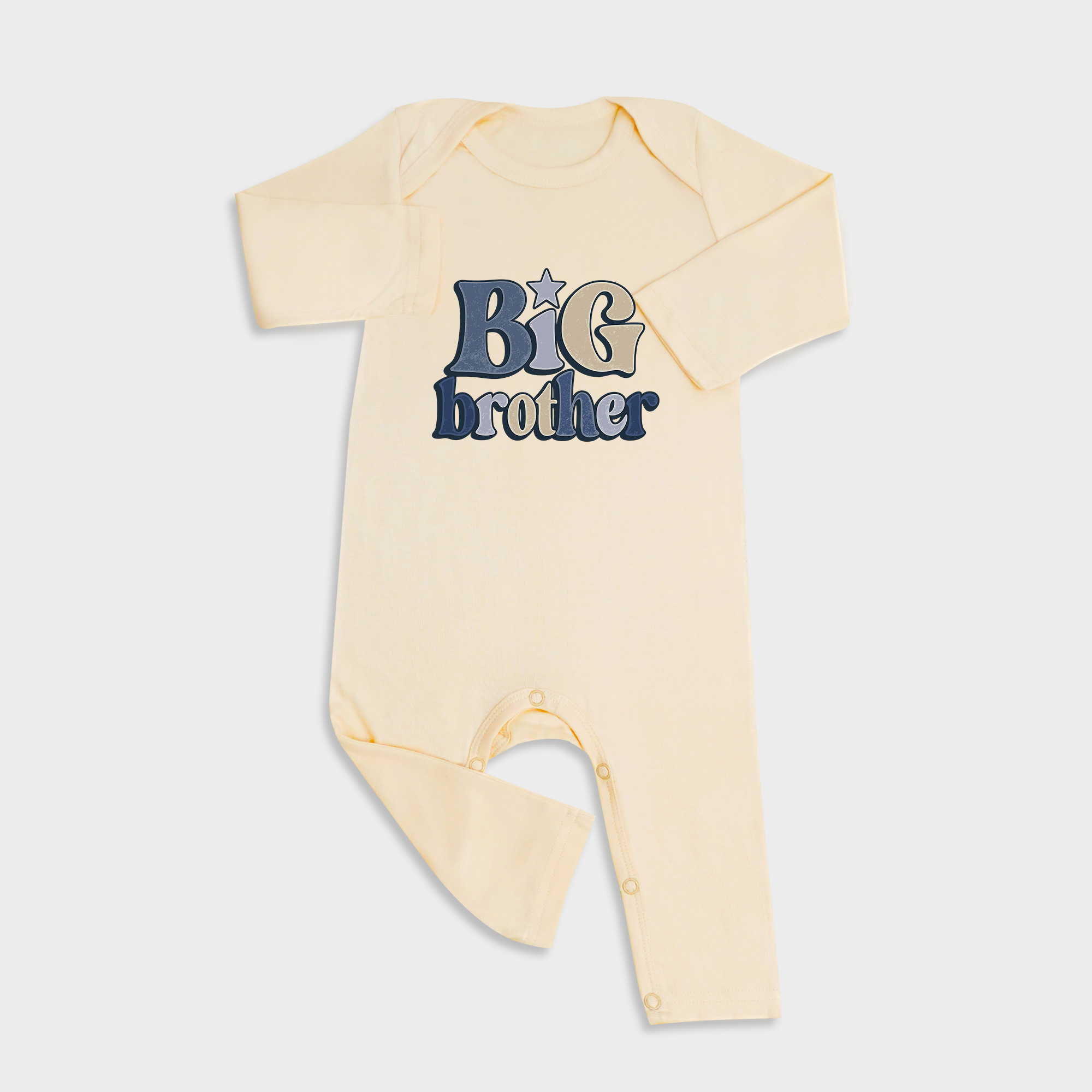 Big Brother Long Sleeve &Long Leg Jumpsuit Light Yellow