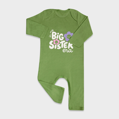 Big Sister Baby Full Length Snap Rompers
