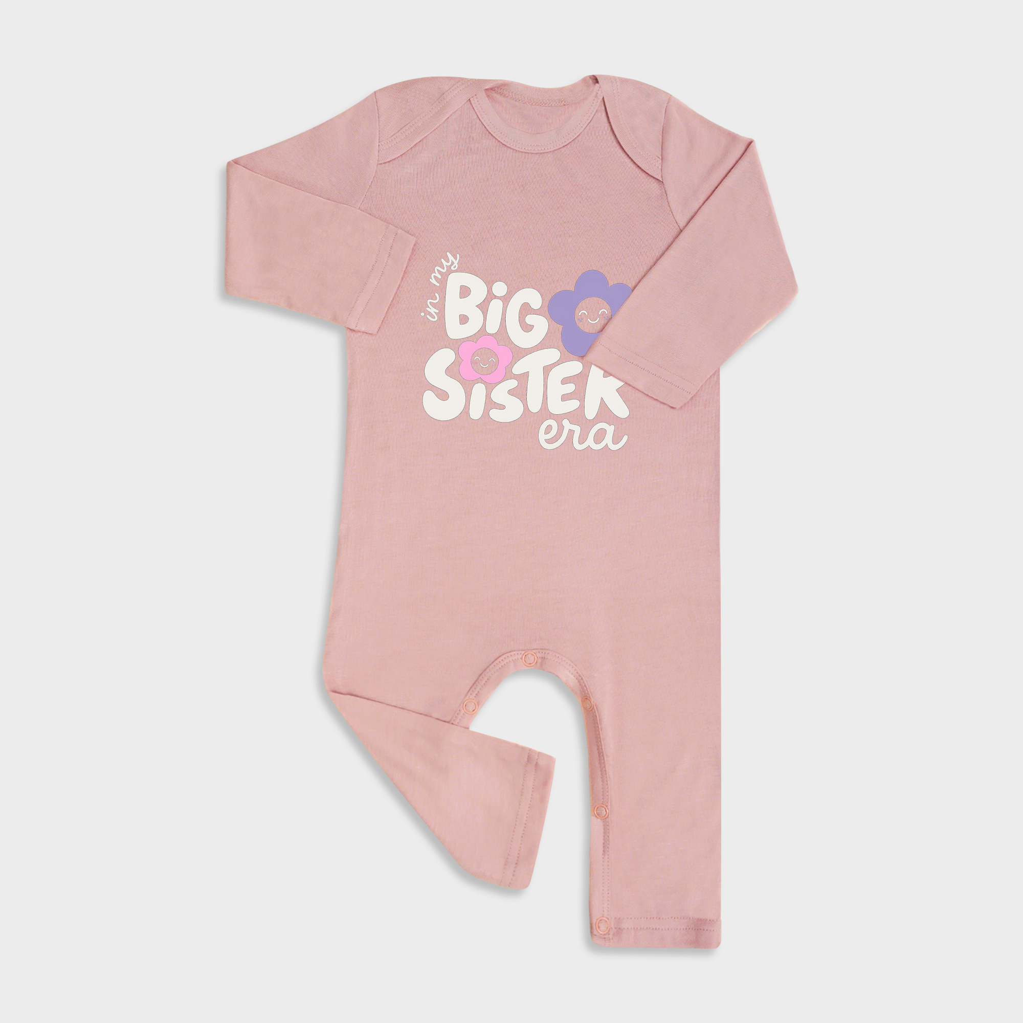 Big Sister Baby Full Length Snap Rompers