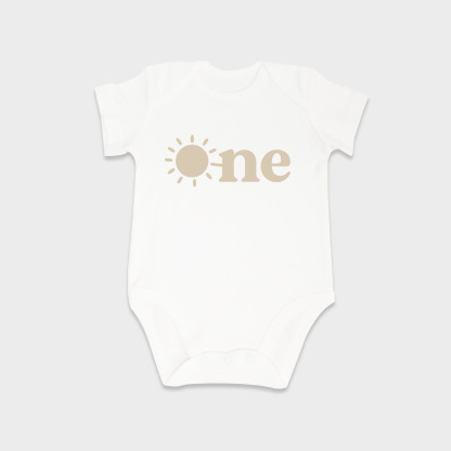 Birthday Bubble baby onesies in White